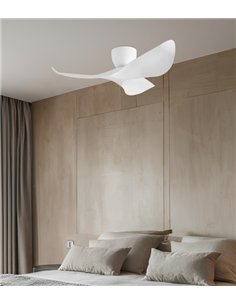 Ventilador de techo sin luz Venice - AJP - Blanco con 3 palas curvadas, modo brisa y mando a distancia