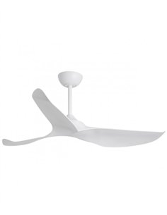 Ventilador de techo para exterior sin luz Garden - AJP - Acabado blanco IP44 con 3 palas y mando a distancia