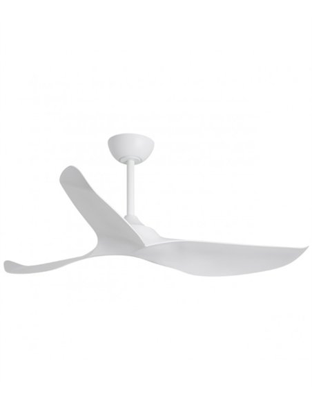 Ventilador de techo para exterior sin luz Garden - AJP - Acabado blanco IP44 con 3 palas y mando a distancia