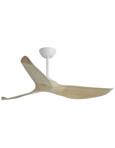 Ventilador de techo sin luz Garden - AJP - Ventilador apto para exterior IP44 con palas en madera clara y modo brisa