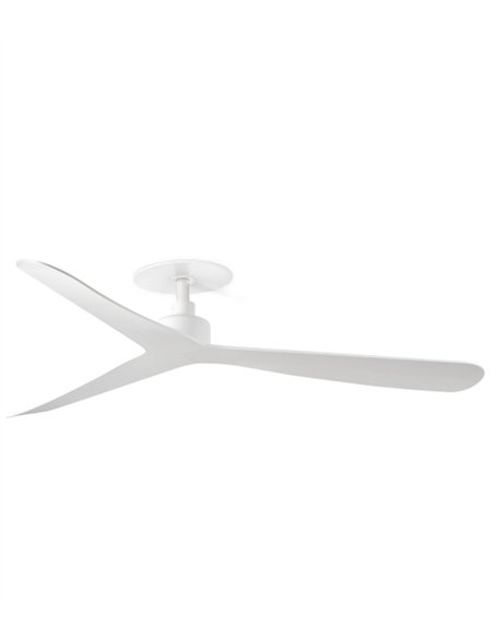 Ventilador de techo empotrado sin luz Rocker Recess - Faro - Blanco con 3 palas, motor ultrasilencioso y mando a distancia