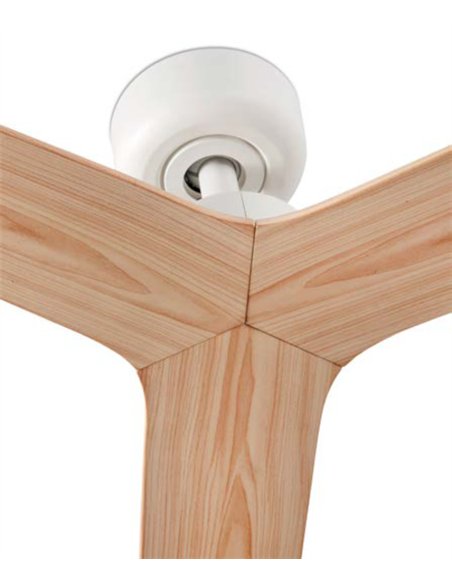 Ventilador de techo Rocker M - Faro - Ventilador de techo blanco mate con palas en fresno