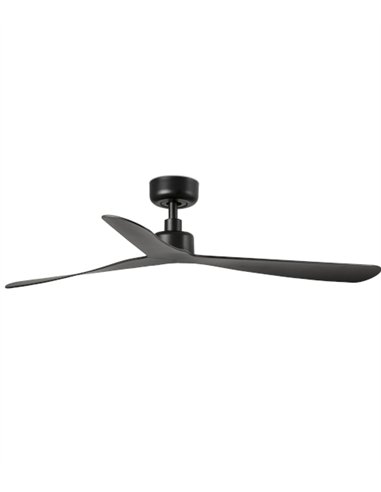 Ventilador de techo sin luz Rocker L - Faro - 3 palas en negro mate con función inversa y 6 velocidades