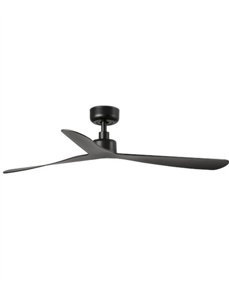 Ventilador de techo sin luz Rocker L - Faro - 3 palas en negro mate con función inversa y 6 velocidades