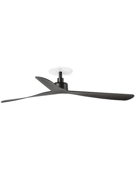 Ventilador de techo empotrado smart sin luz Rocker Recessed M - Faro - Negro mate con control Tuya, ultrasilencioso