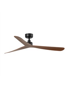 Ventilador de techo sin luz Rocker L - Faro - Acabado negro y nogal con 3 palas, ultrasilencioso y apto para techos inclinados 2