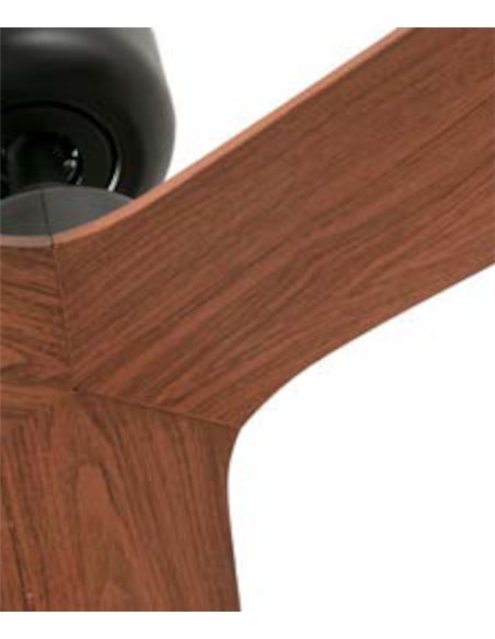 Ventilador de techo smart sin luz Rocker L - Faro - Negro y nogal con control Tuya, función inversa y 3 palas