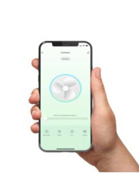 Ventilador de techo empotrado smart sin luz Rocker Recessed M - Faro - Control Tuya, acabado negro y nogal con 3 palas