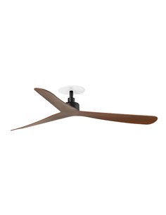 Ventilador de techo empotrado smart sin luz Rocker Recessed M - Faro - Control Tuya, acabado negro y nogal con 3 palas