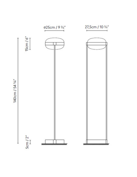 Lámpara de pie Beaded F - B.lux - Doble difusor de vidrio soplado con luz directa e indirecta
