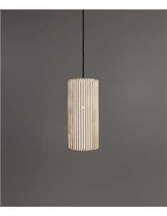 Lámpara colgante Núa - a-emotional light - Diseño vertical de malla metálica con textura decorativa 2