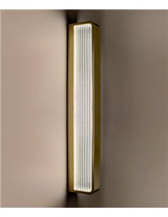 Aplique de pared Myn W Glass - B.lux - Diseño vertical con vidrio estriado y luz LED difusa 2