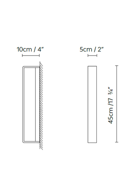 Aplique de pared Myn W Glass - B.lux - Diseño vertical con vidrio estriado y luz LED difusa