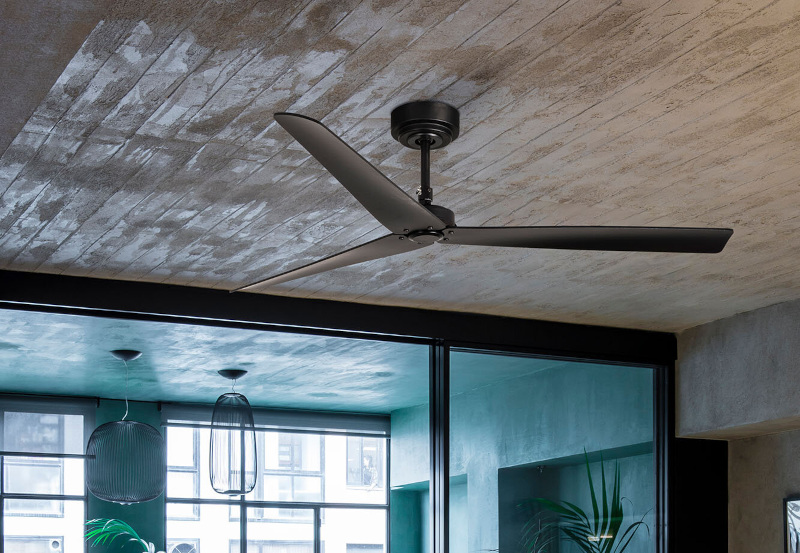 Milos Faro Ventilador de techo moderno negro sin luz