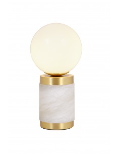 Stones Glass table lamp - Pedret Lighting - Elegant alabaster design, spherical shade