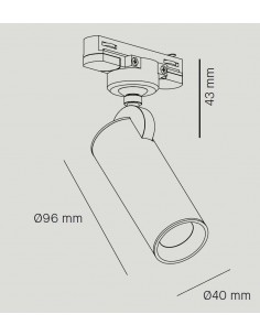 Foco de techo de carril LED Ø 4 cm en 2 acabados orientable y regulable 2700K – Haul – Milan 2