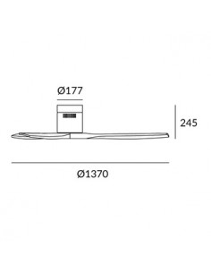 Stem ceiling fan - Leds C4 - Wood fan with 3 blades, 5 speeds, with or without light