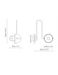 Bowee Right wall light - B.lux - Adjustable reading wall light, LED 2700K