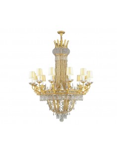 18693 chandelier – Mariner – Bronze light with Austrian glass, 12 lights, Gold finish 