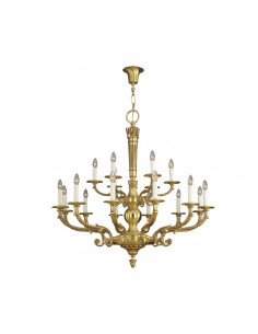 18430 chandelier – Mariner – Gold finish, Metallic ceiling pendant, 18 lights