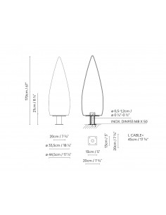 Lámpara de pie de exterior Kanpazar D – Blux 2