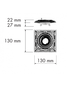 Siena Square recessed spotlight - Fede - Classic square design