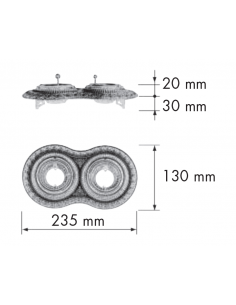 San Sebastian Two recessed spotlight - Fede - classic design with 2 lights
