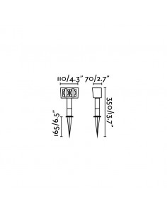 Lámpara estaca moderna color negro con dos tomas – Garten-1 – Faro 2