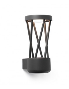 Lámpara LED aplique gris oscuro cuerpo entramado – Twist – Faro 2
