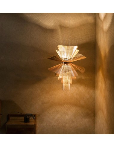 Lámpara colgante LED de malla de acero en 2 acabados 2700K – Messier – MYO