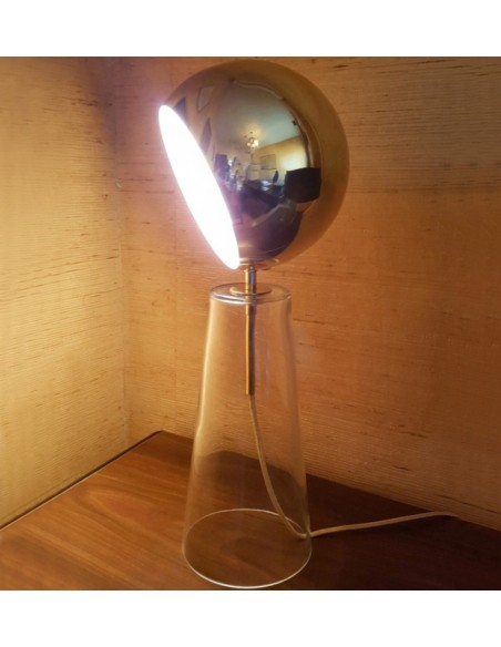 Lámpara de mesa de cristal y latón – Werkbund – MYO