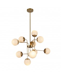 Lámpara de techo de latón y cristal de doble capa – Fairmont – MYO