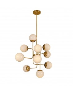 Lámpara de techo de latón y cristal de doble capa – Fairmont – MYO 2