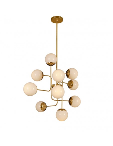 Lámpara de techo de latón y cristal de doble capa – Fairmont – MYO