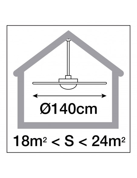 Ventilador de techo acabado blanco con 3 aspas Ø 140 cm – Fujil – Exo – Novolux Lighting