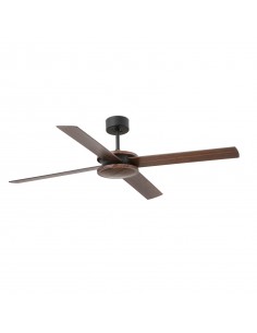 Ventilador de techo acabado marrón con motor DC apto para techo inclinado – Polea – Faro 2