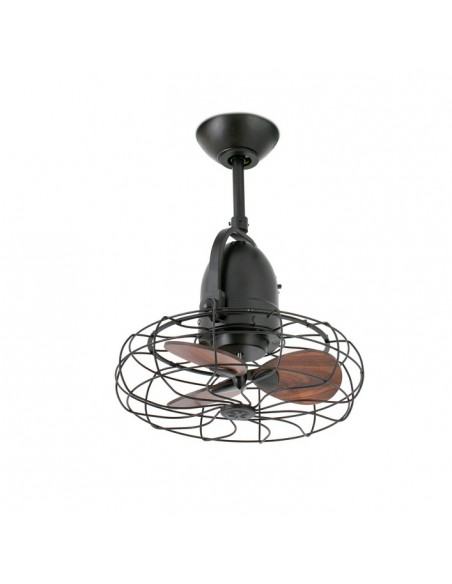 Ventilador de techo sin luz estilo retro regulador pared disponible en 2 acabados – Keiki – Faro