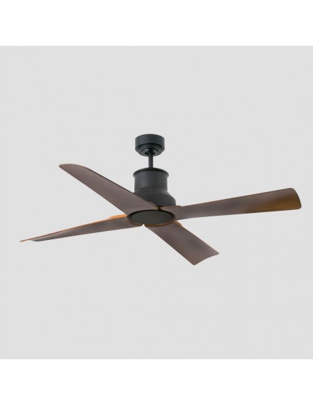 Ventilador de techo disponible en 2 acabados con o sin luz IP44 y mando a distancia – Winche – Faro