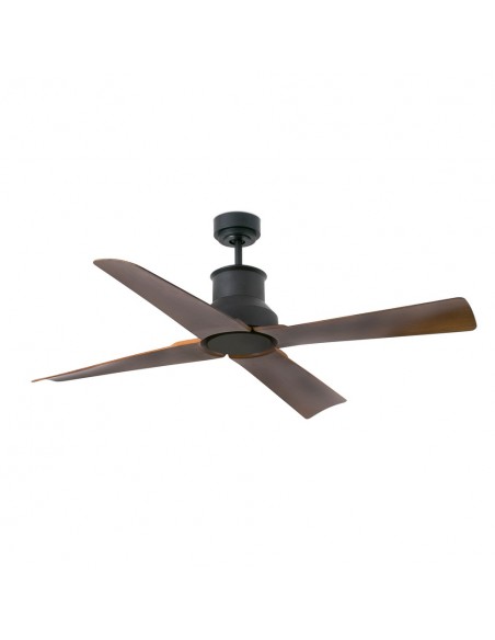Ventilador de techo disponible en 2 acabados con o sin luz IP44 y mando a distancia – Winche – Faro