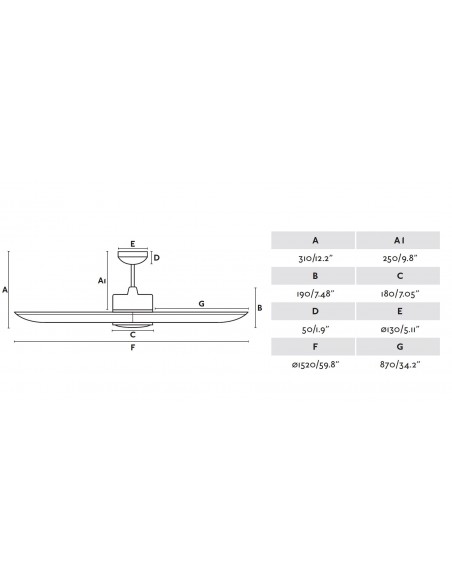 Ventilador de techo con luz acabado marrón con motor DC y 6 velocidades – Tonic – Faro