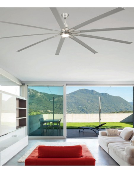 Ventilador de techo con luz LED y motor DC acabado Niquel Mate – Manhattan – Faro Ventilador de techo con luz LED y motor DC acabado Niquel Mate – Manhattan – Faro