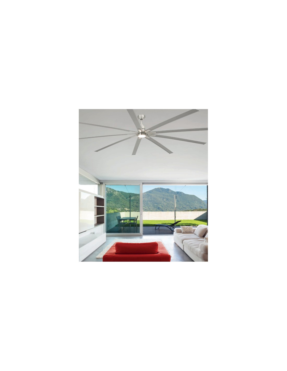 Ventilador de techo con luz LED y motor DC acabado Niquel Mate – Manhattan – Faro Ventilador de techo con luz LED y motor DC acabado Niquel Mate – Manhattan – Faro