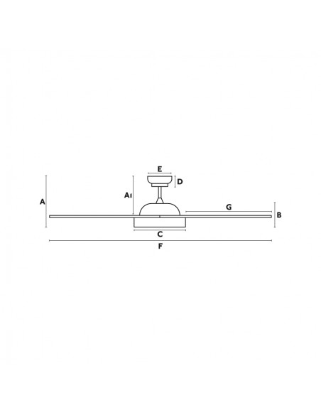 Ventilador de techo blanco con luz LED 3 palas y 5 velocidades regulables – Polaris – Faro