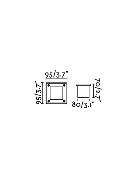 Lámpara cuadrada empotrable de suelo disponible en dos temperaturas de color – Led-18 – Faro