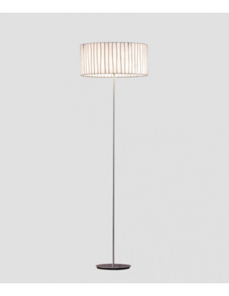 Lámpara de pie de acero y cristal en acabado blanco regulable en intensidad - Curvas - Arturo Álvarez