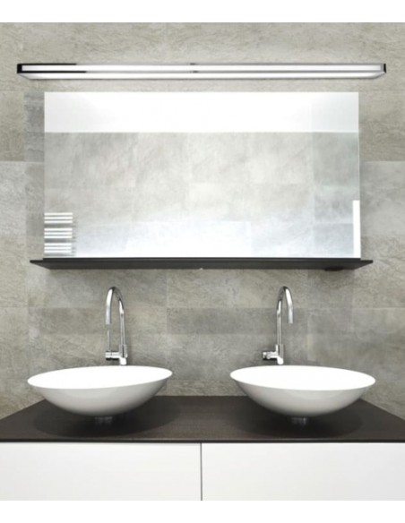 Aplique de pared para espejos en aluminio cromo en 3 tamaños - Arcos - Pujol Iluminación