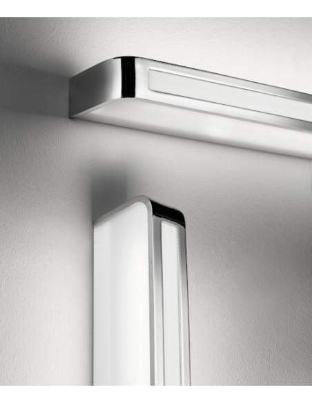 Aplique de pared para espejos en aluminio cromo en 3 tamaños - Arcos - Pujol Iluminación