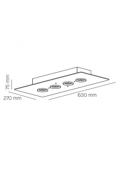 Plafón de techo rectangular Equal