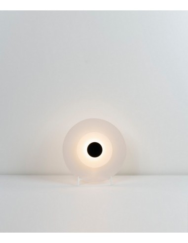 Lámpara de mesa LED de acero con pantalla difusora de vidrio - Halos – Milan
