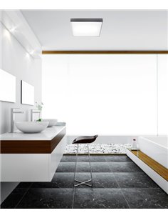 Apolo flush mount light - Pujol - Square ceiling light, grey metal